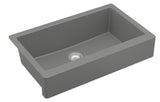 Karran 34" Quartz Composite Retrofit Farmhouse Sink, Grey, QAR-740-GR-PK1