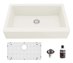 Alternate Image for Karran 34" Quartz Composite Retrofit Farmhouse Sink, White, QAR-740-WH-PK1