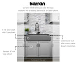 Karran 34" Quartz Composite Retrofit Farmhouse Sink, 50/50 Double Bowl, Grey, QAR-750-GR-PK1
