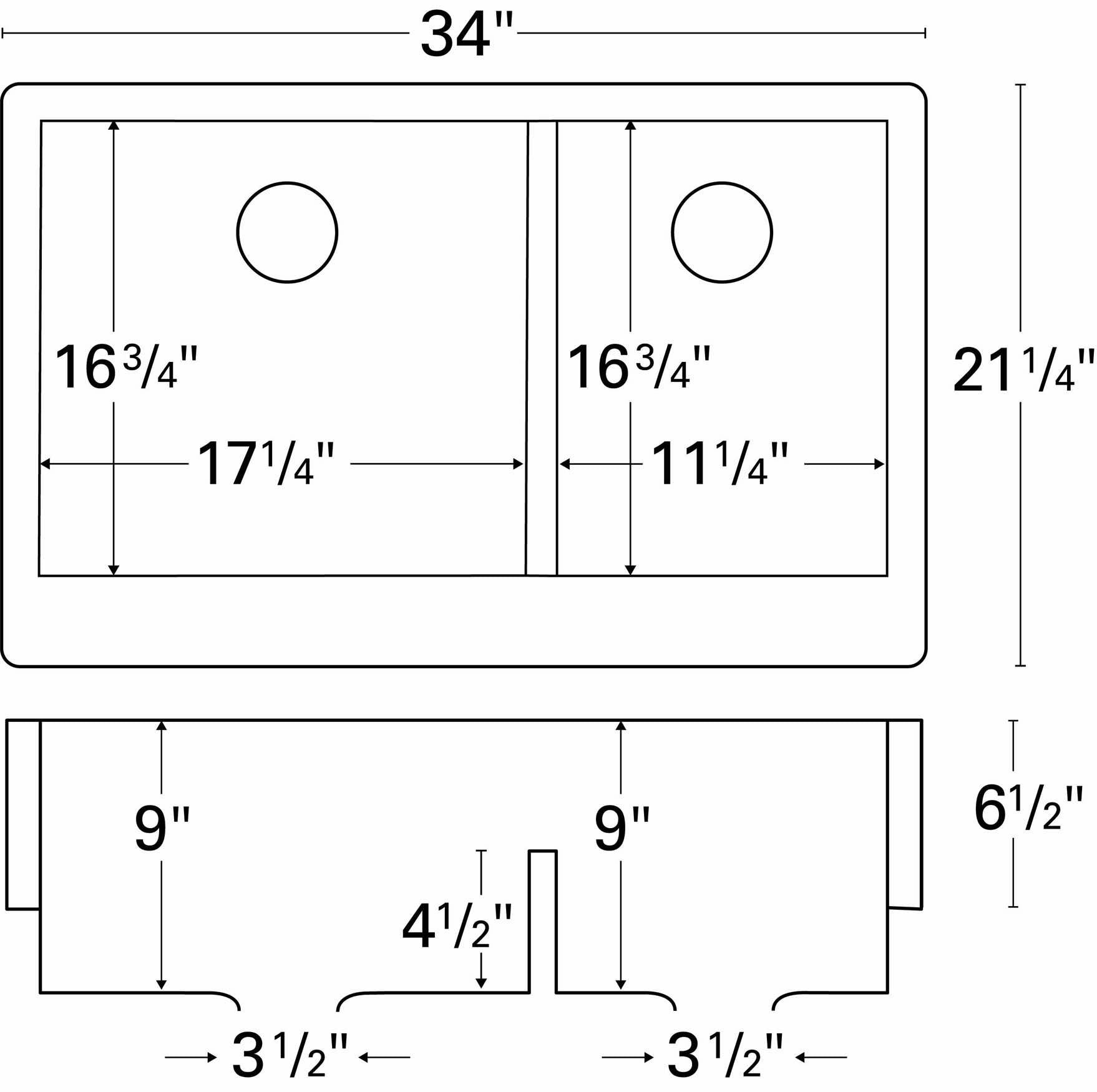 Karran 34" Quartz Composite Retrofit Farmhouse Sink, 60/40 Double Bowl, Concrete, QAR-760-CN