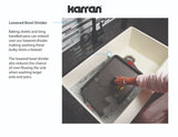 Karran 34" Quartz Composite Retrofit Farmhouse Sink, 60/40 Double Bowl, Brown, QAR-760-BR-PK1