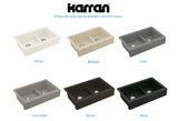 Karran 34" Quartz Composite Retrofit Farmhouse Sink, 60/40 Double Bowl, Brown, QAR-760-BR-PK1