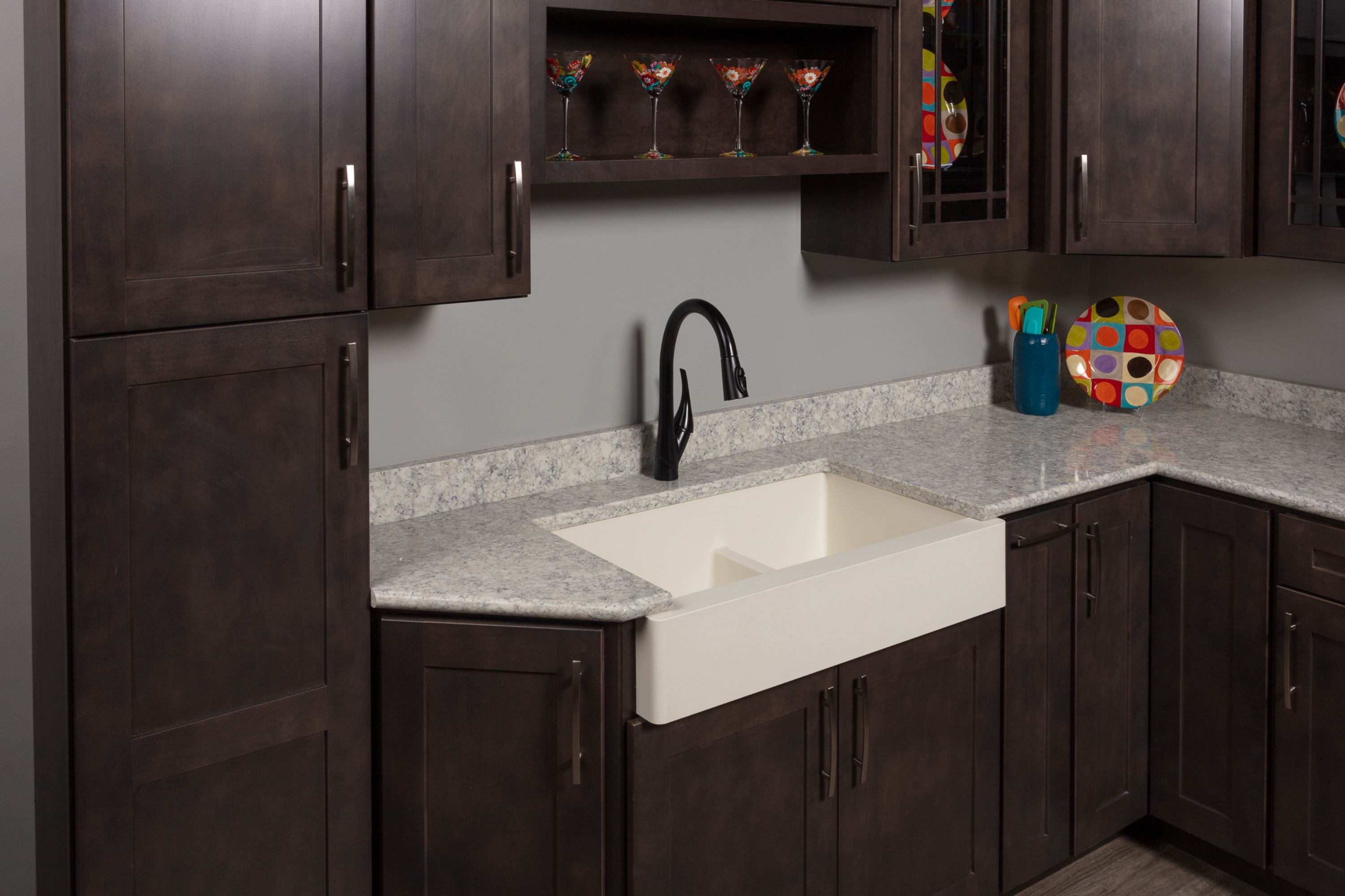 Karran 34" Quartz Composite Retrofit Farmhouse Sink, 60/40 Double Bowl, White, QAR-760-WH-PK1