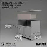Karran 34" Quartz Composite Workstation Farmhouse Sink with Accessories, Concrete, QAWS-740-CN