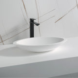 Karran Quattro 23" x 13.25" Oval Vessel Acrylic Solid Surface ADA Bathroom Sink, White, QM160WH