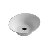 Karran Quattro 20.625" x 17" Oval Vessel Acrylic Solid Surface ADA Bathroom Sink, White, QM164WH