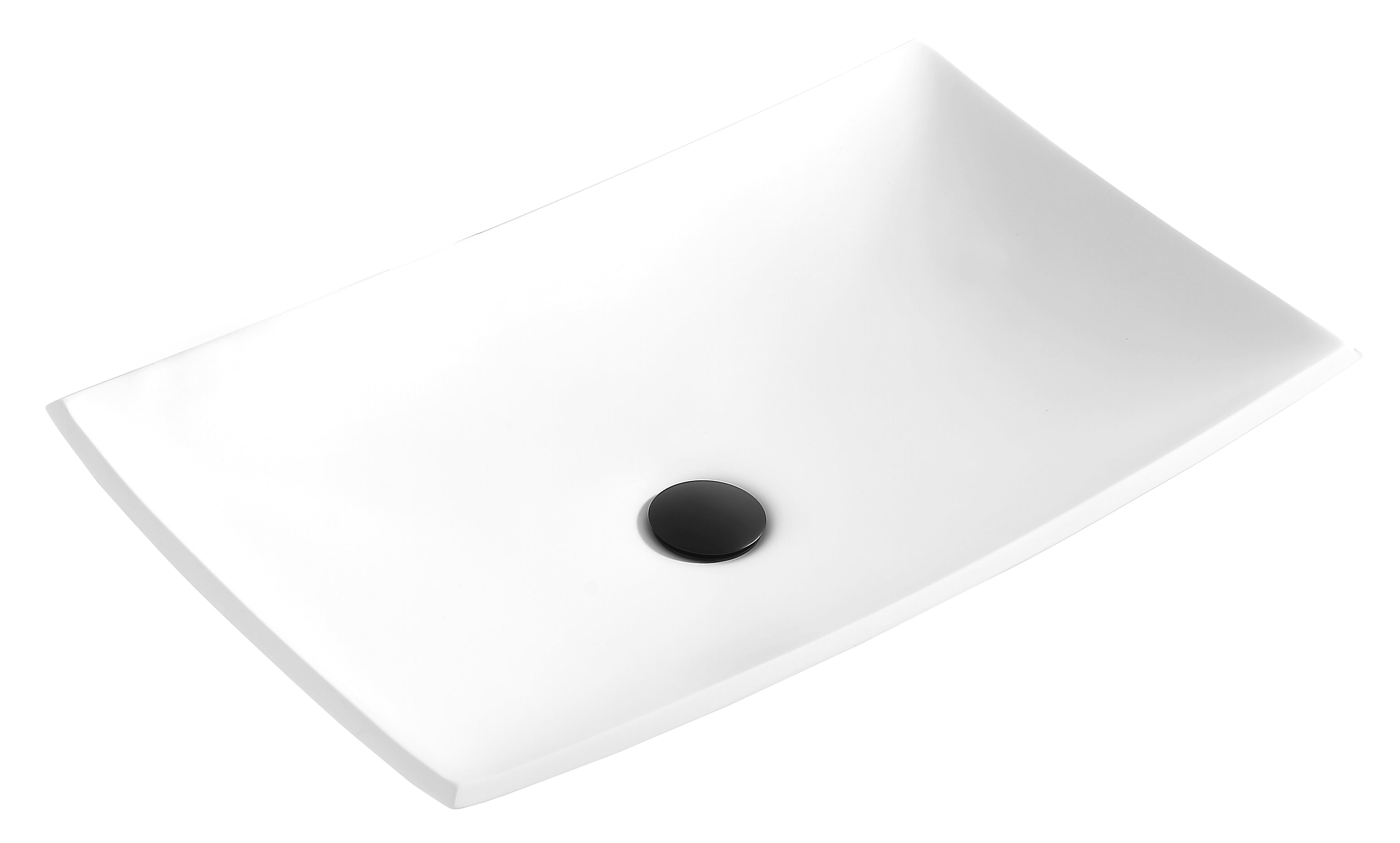 Karran Quattro 25.25" x 15.5" Rectangular Vessel Acrylic Solid Surface ADA Bathroom Sink with Stainless Steel Faucet and Accessories, White, QM170WH422SS