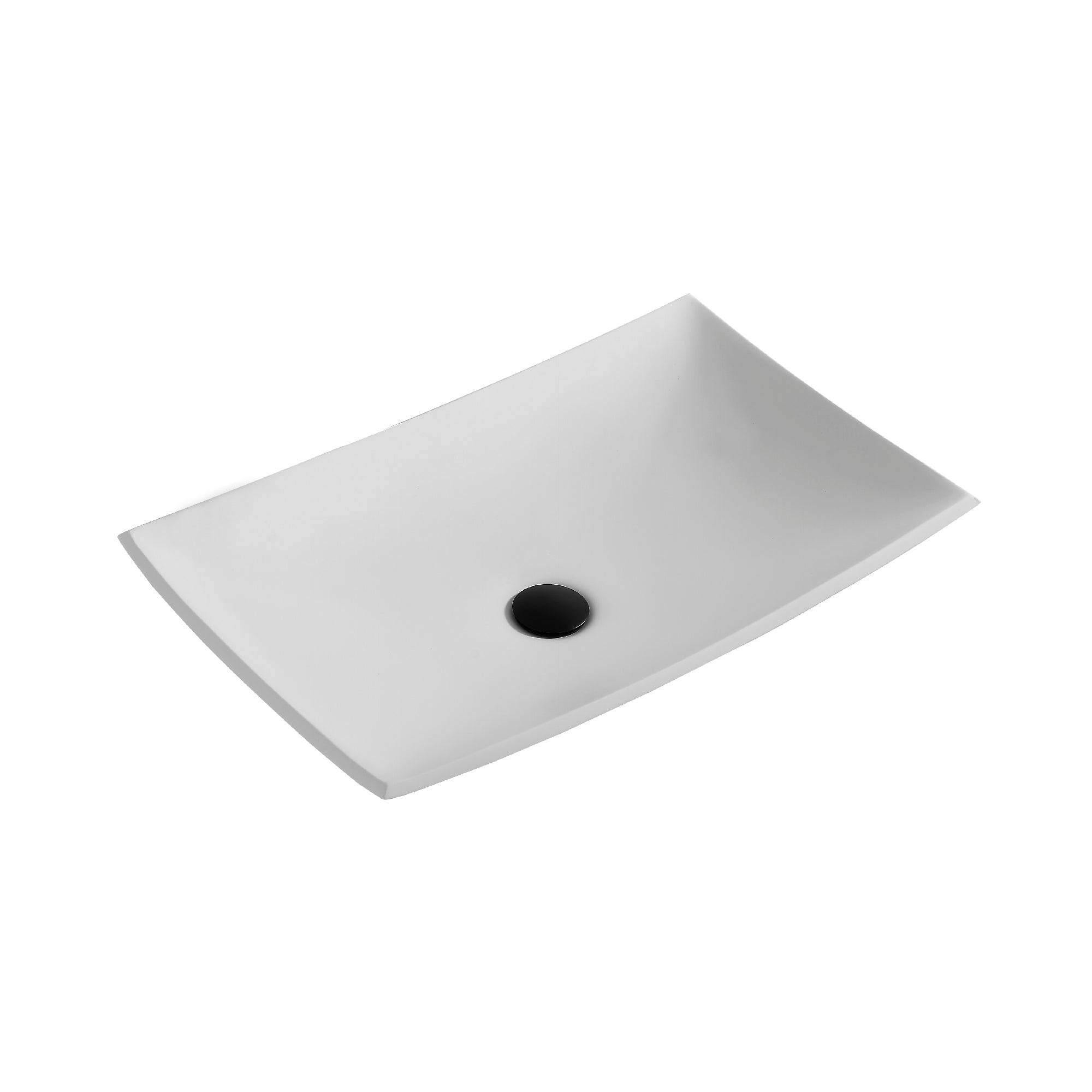 Karran Quattro 25.25" x 15.5" Rectangular Vessel Acrylic Solid Surface ADA Bathroom Sink, White, QM170WH