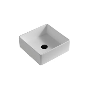 Alternate Image for Karran Quattro 14.5" x 14.5" Square Vessel Acrylic Solid Surface ADA Bathroom Sink, White, QM174WH