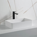 Karran Quattro 21.25" x 13.75" Rectangular Vessel Acrylic Solid Surface ADA Bathroom Sink, White, QM176WH