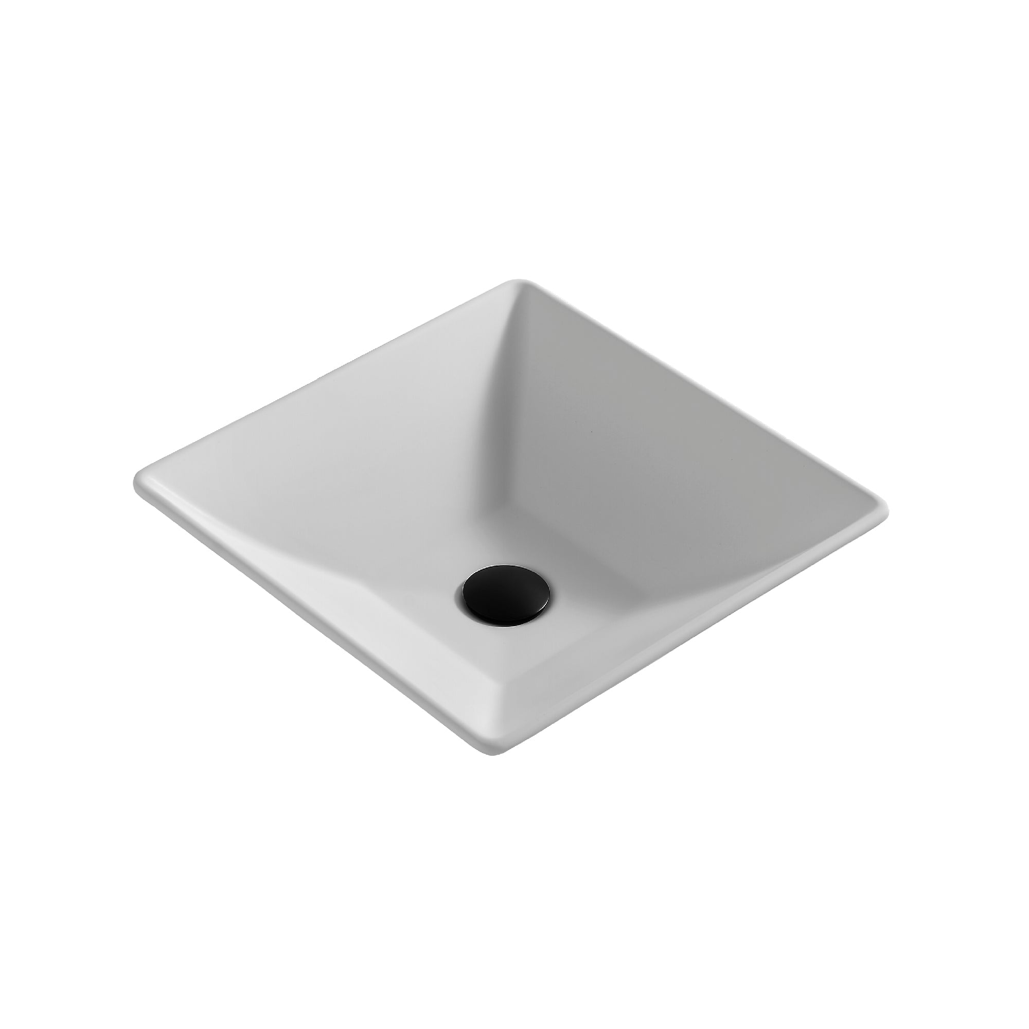 Karran Quattro 16" x 16" Square Vessel Acrylic Solid Surface ADA Bathroom Sink, White, QM178WH