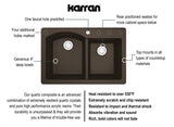 Karran 33" Drop In/Topmount Quarz Composite Kitchen Sink, 60/40 Double Bowl, Brown, QT-610-BR