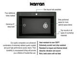 Karran 33" Drop In/Topmount Quartz Composite Kitchen Sink, Black, QT-670-BL