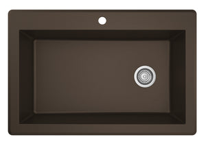Alternate Image for Karran 33" Drop In/Topmount Quartz Composite Kitchen Sink, Brown, QT-670-BR