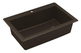 Karran 33" Drop In/Topmount Quartz Composite Kitchen Sink, Brown, QT-670-BR-PK1