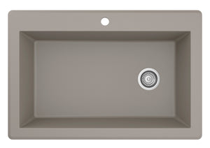 Alternate Image for Karran 33" Drop In/Topmount Quartz Composite Kitchen Sink, Concrete, QT-670-CN