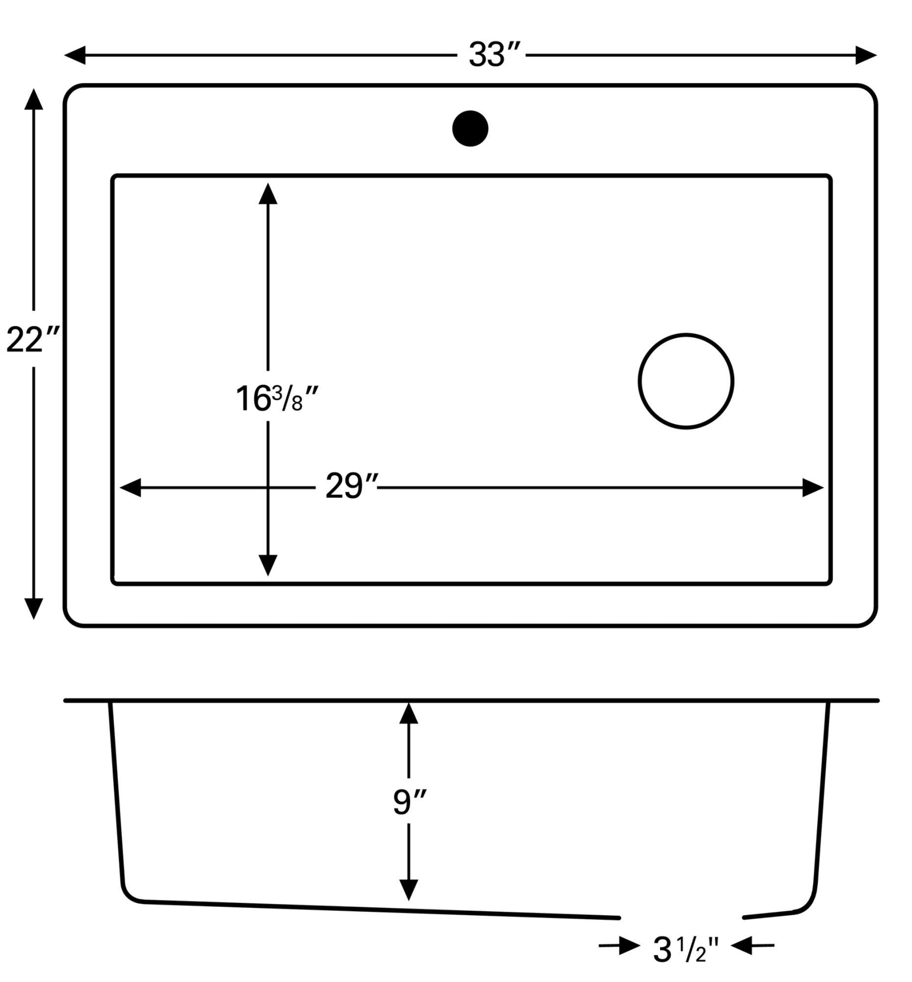 Karran 33" Drop In/Topmount Quartz Composite Kitchen Sink, Bisque, QT-670-BI-PK1
