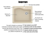 Karran 25" Drop In/Topmount Quartz Composite Kitchen Sink, Bisque, QT-671-BI
