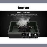 Karran 33" Drop In/Topmount Quartz Composite Kitchen Sink, 60/40 Double Bowl, Black, QT-711-BL-PK1