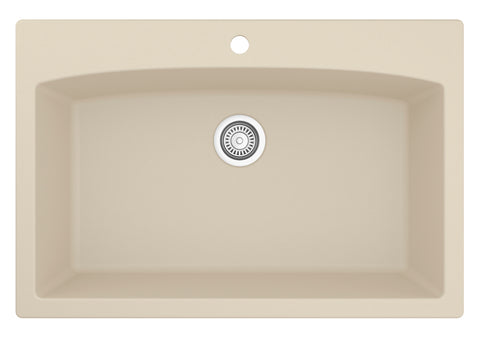 Karran 33" Drop In/Topmount Quarz Composite Kitchen Sink, Bisque, QT-712-BI