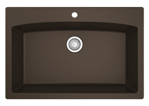 Alternate Image for Karran 33" Drop In/Topmount Quartz Composite Kitchen Sink, Brown, QT-712-BR