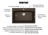 Karran 33" Drop In/Topmount Quarz Composite Kitchen Sink, Brown, QT-712-BR