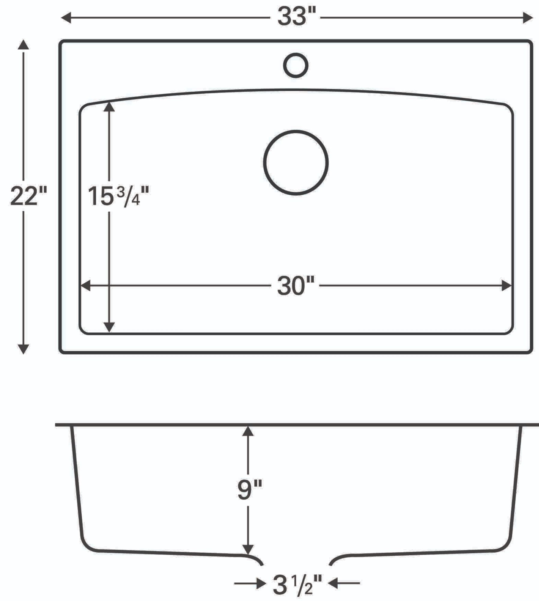 Karran 33" Drop In/Topmount Quartz Composite Kitchen Sink, Brown, QT-712-BR-PK1