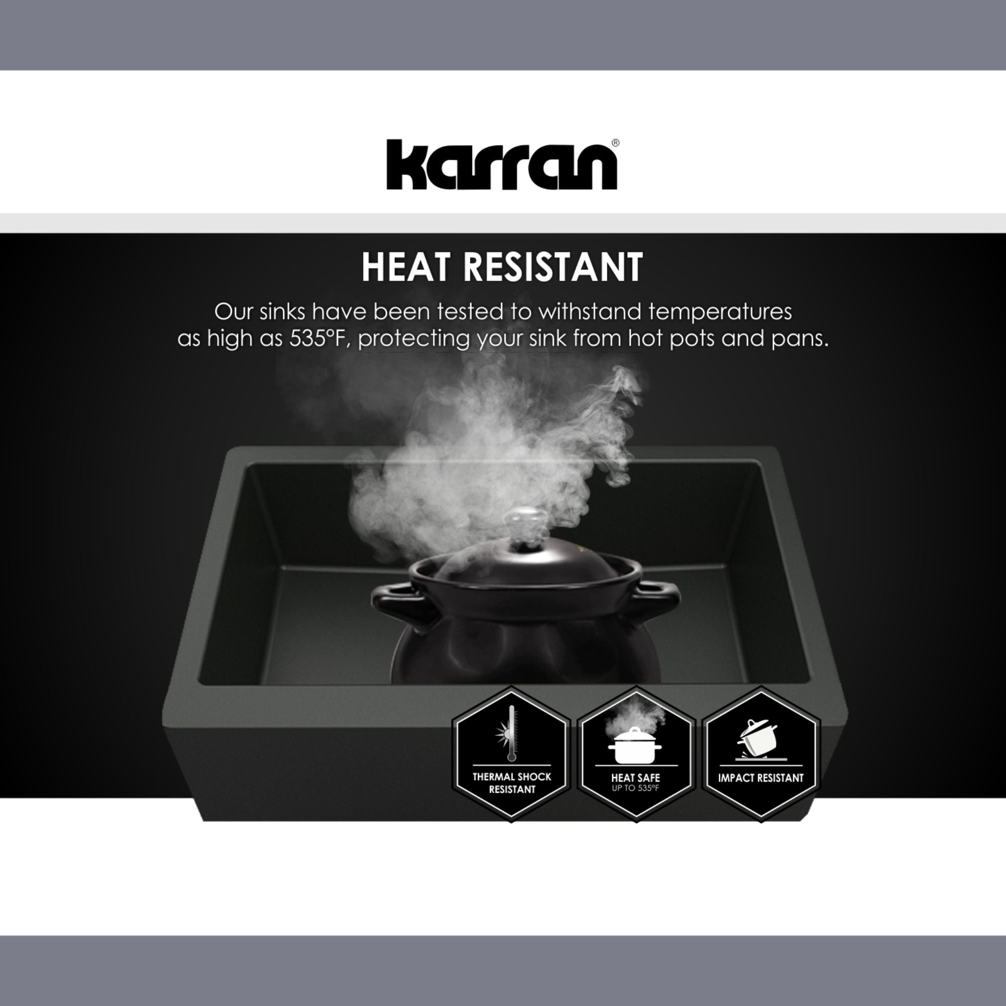 Karran 33" Drop In/Topmount Quartz Composite Kitchen Sink, Black, QT-712-BL-PK1