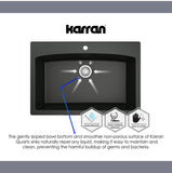 Karran 33" Drop In/Topmount Quartz Composite Kitchen Sink, Concrete, QT-712-CN-PK1