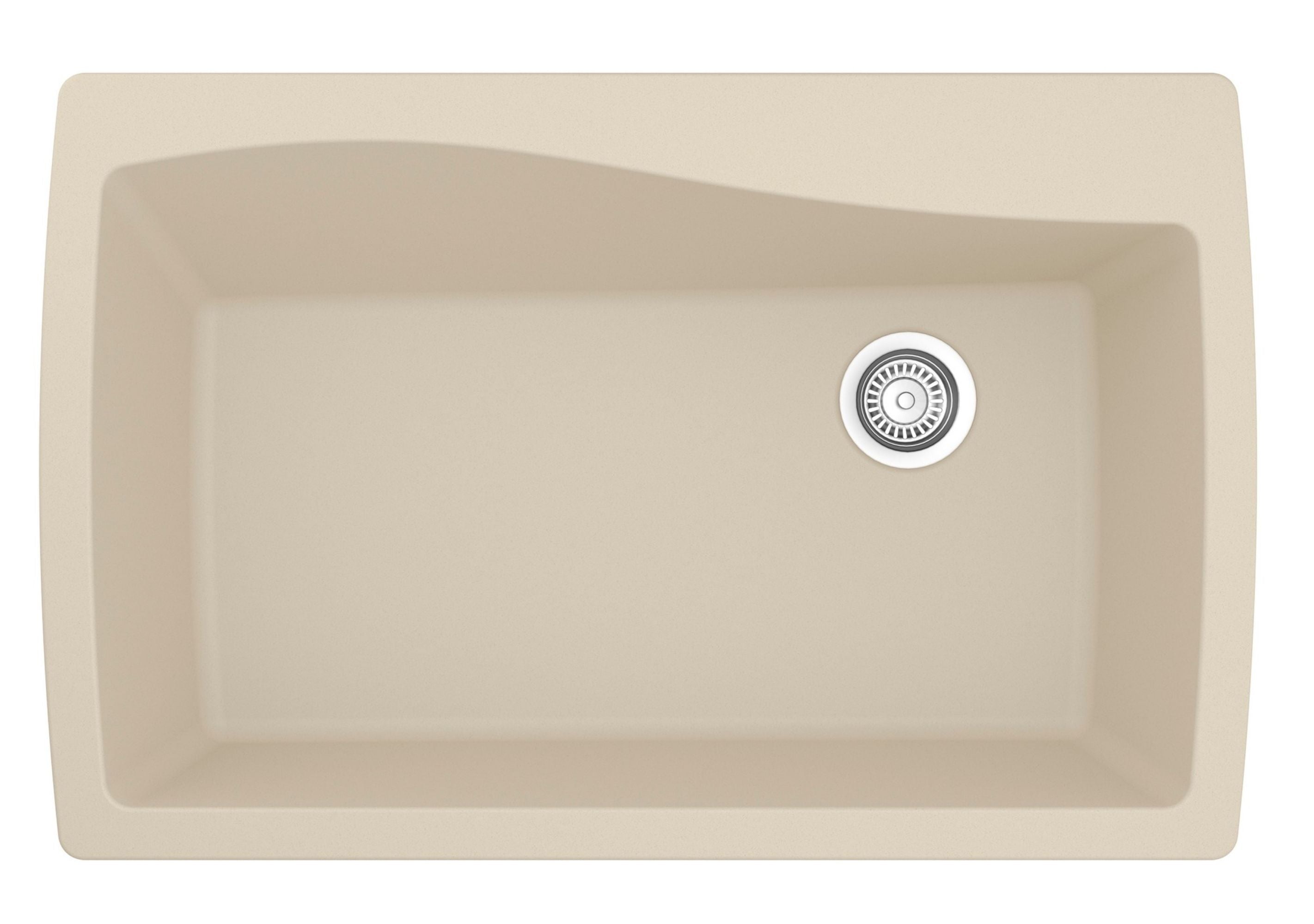 Karran 34" Drop In/Topmount Quartz Composite Kitchen Sink with Accessories, Bisque, QT-722-BI-PK1