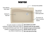 Karran 34" Drop In/Topmount Quartz Composite Kitchen Sink, Bisque, QT-722-BI