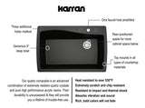 Karran 34" Drop In/Topmount Quartz Composite Kitchen Sink, Black, QT-722-BL