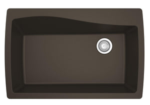Alternate Image for Karran 34" Drop In/Topmount Quartz Composite Kitchen Sink, Brown, QT-722-BR