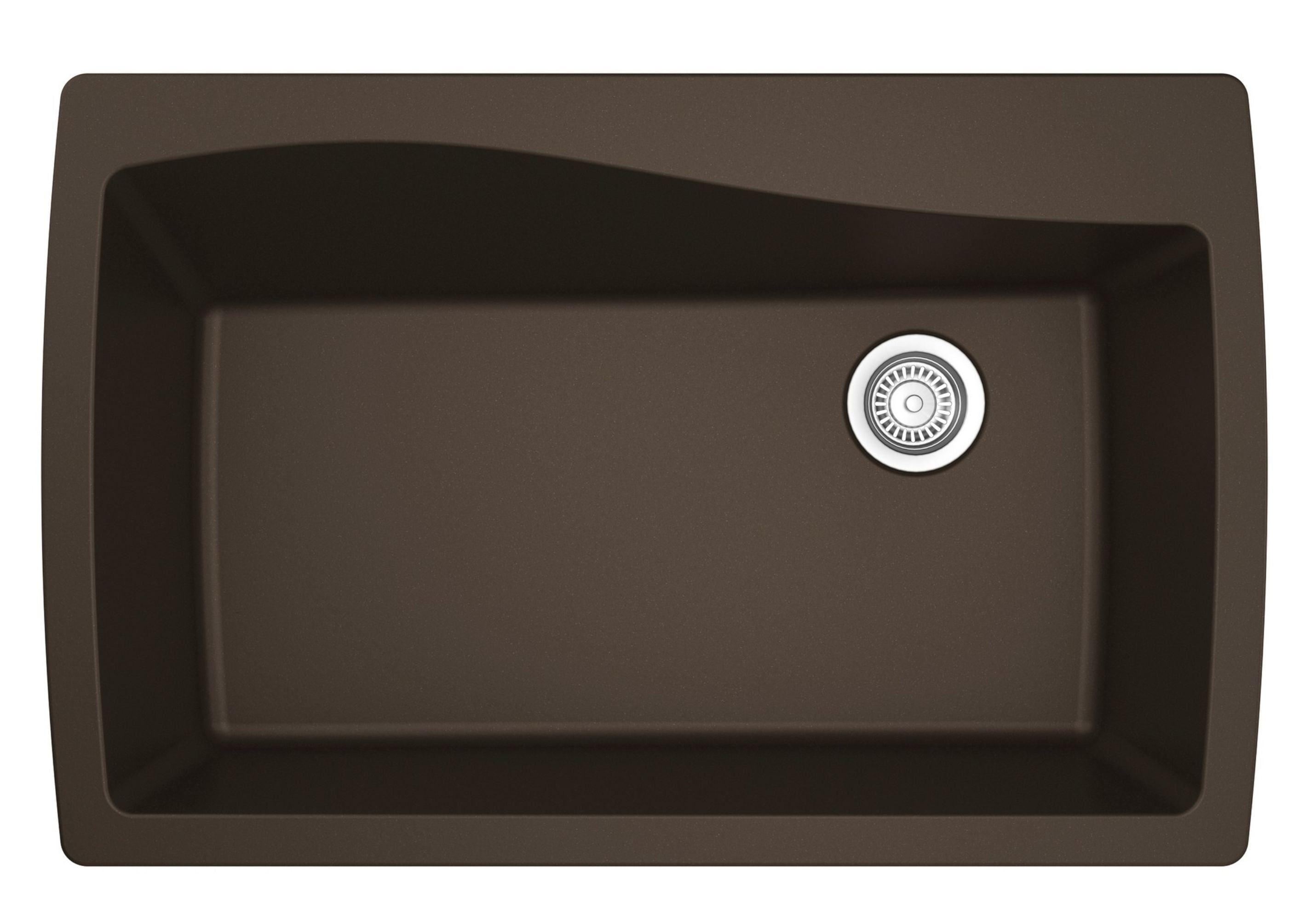 Karran 34" Drop In/Topmount Quartz Composite Kitchen Sink with Accessories, Brown, QT-722-BR-PK1