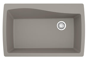 Alternate Image for Karran 34" Drop In/Topmount Quartz Composite Kitchen Sink, Concrete, QT-722-CN