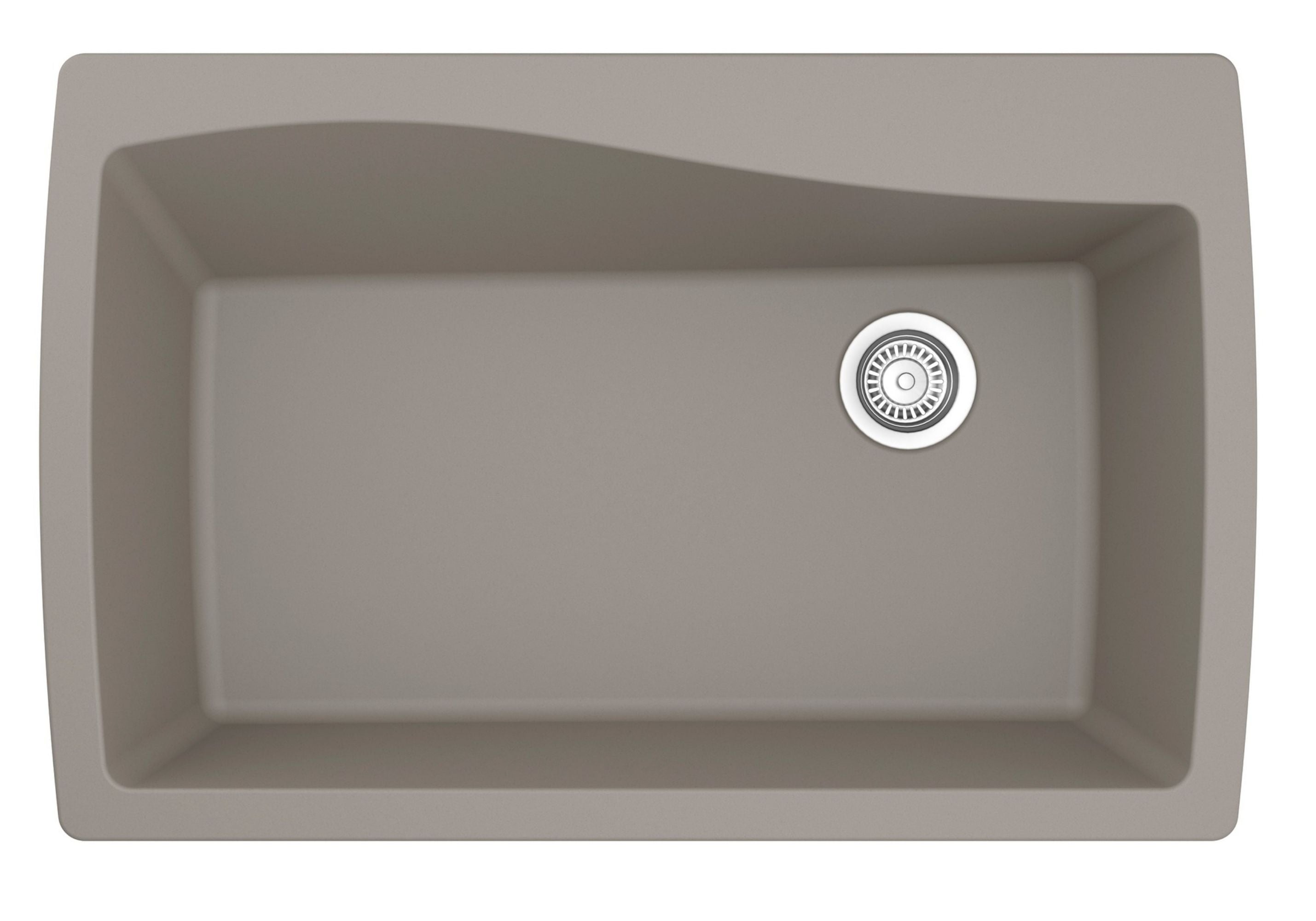 Karran 34" Drop In/Topmount Quartz Composite Kitchen Sink with Accessories, Concrete, QT-722-CN-PK1