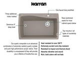 Karran 34" Drop In/Topmount Quartz Composite Kitchen Sink, Concrete, QT-722-CN