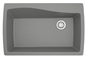 Alternate Image for Karran 34" Drop In/Topmount Quartz Composite Kitchen Sink, Grey, QT-722-GR