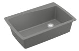 Karran 34" Drop In/Topmount Quartz Composite Kitchen Sink with Accessories, Grey, QT-722-GR-PK1