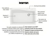 Karran 34" Drop In/Topmount Quartz Composite Kitchen Sink with Accessories, White, QT-722-WH-PK1