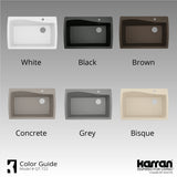 Karran 34" Drop In/Topmount Quartz Composite Kitchen Sink with Accessories, White, QT-722-WH-PK1