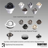 Karran 33" Drop In/Topmount Quartz Composite Kitchen Sink with Accessories, 50/50 Double Bowl, Black, QT-810-BL-PK1