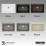 Karran 33" Drop In/Topmount Quartz Composite Kitchen Sink, Brown, QT-812-BR
