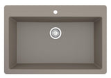 Karran 33" Drop In/Topmount Quartz Composite Kitchen Sink, Concrete, QT-812-CN
