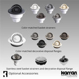 Karran 33" Drop In/Topmount Quartz Composite Kitchen Sink with Accessories, Concrete, QT-812-CN-PK1