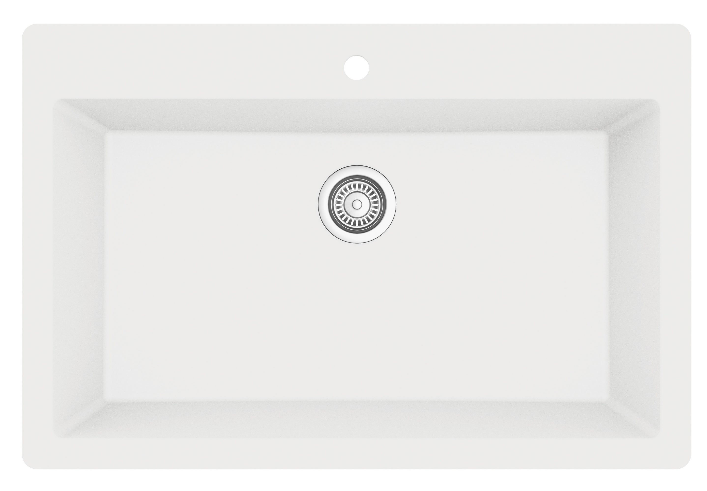 Karran 33" Drop In/Topmount Quartz Composite Kitchen Sink with Accessories, White, QT-812-WH-PK1