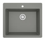 Karran 25" Drop In/Topmount Quartz Composite Kitchen Sink, Grey, QT-820-GR