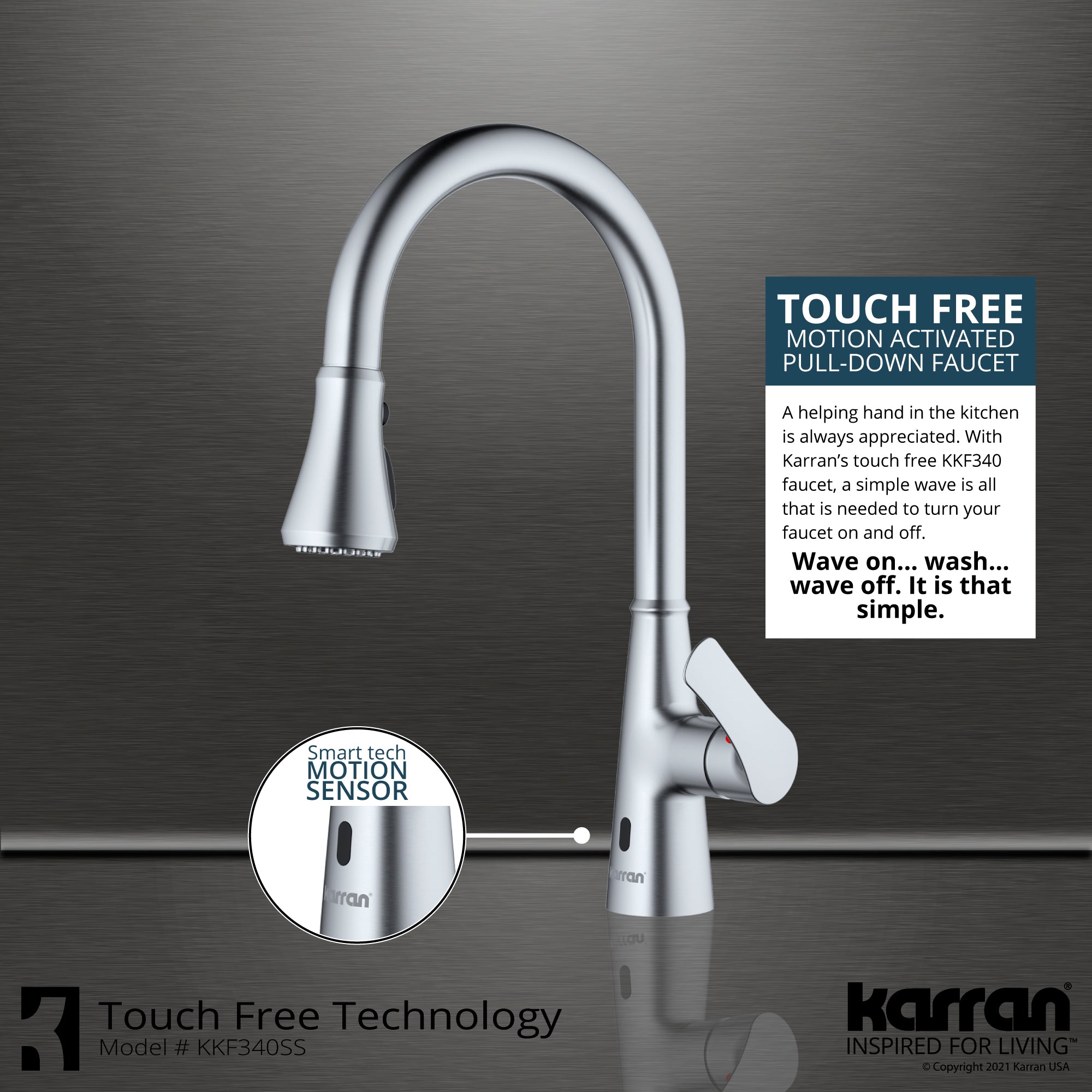 Karran 33" Drop In/Topmount Quartz Composite Kitchen Sink with Stainless Steel Faucet and Accessories, 50/50 Double Bowl, White, QT810WHKKF340SS