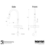 Karran 33" Drop In/Topmount Quartz Composite Kitchen Sink with Stainless Steel Faucet and Accessories, Grey, QT812GRKKF350SS