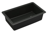 Karran 32" Undermount Quartz Composite Kitchen Sink, Black, QU-670-BL